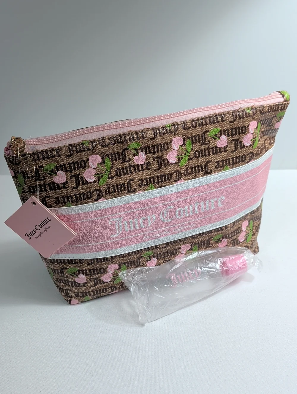 Juicy Couture Logo Cherry Cosmetic Bag & Travel Bottle